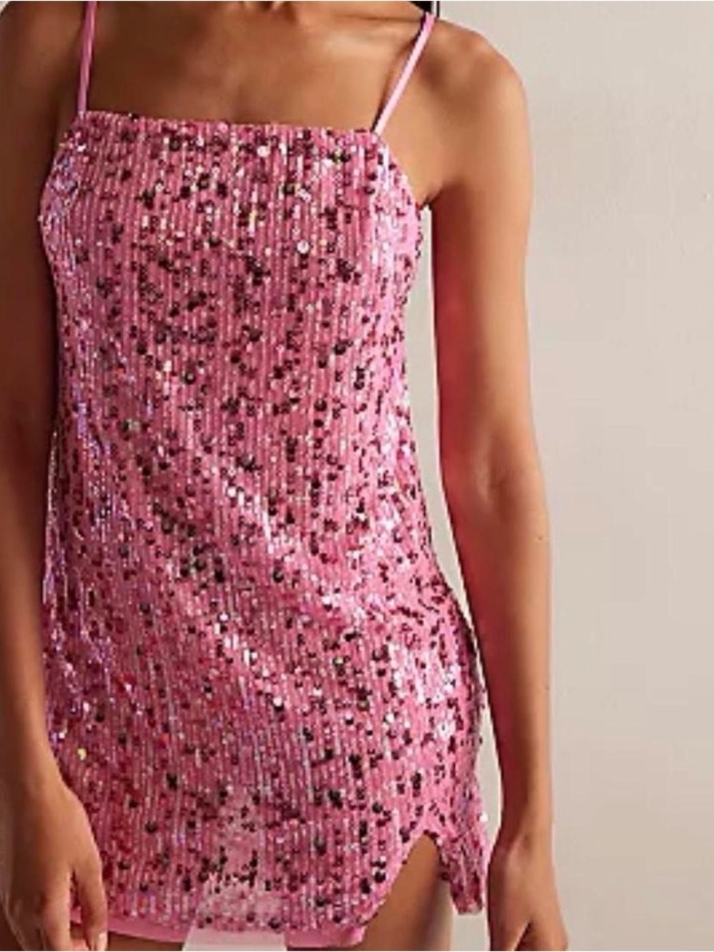 Free People Pink Sequin Cami Top
